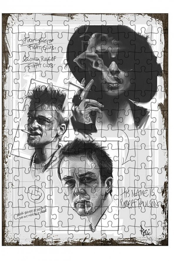 Bedeko Ahşap Mdf Puzzle 120 Parça 25 cm x 35 cm Yapboz Fight Club Dövüş Klübü