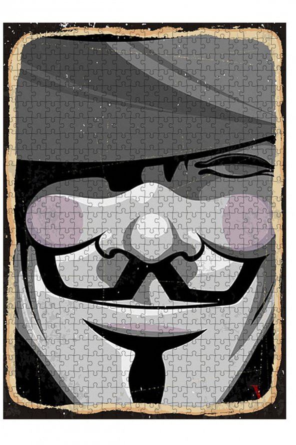 Bedeko Ahşap Mdf Puzzle Yapboz V For Vendetta Maske 500 Parça 50 cm X 70 Cm