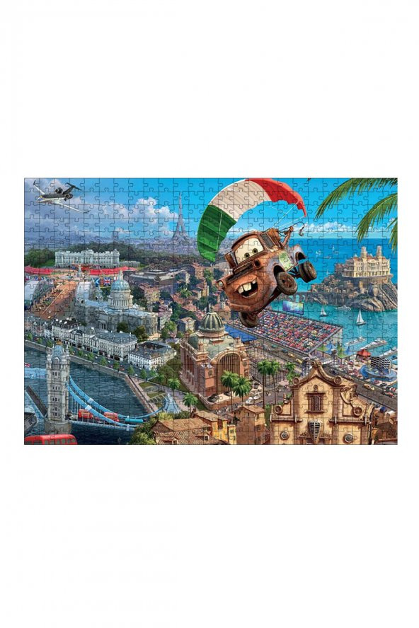 Bedeko Ahşap Mdf Puzzle Yapboz Arabalar Çizgi Film 500 Parça 50 cm X 70 Cm