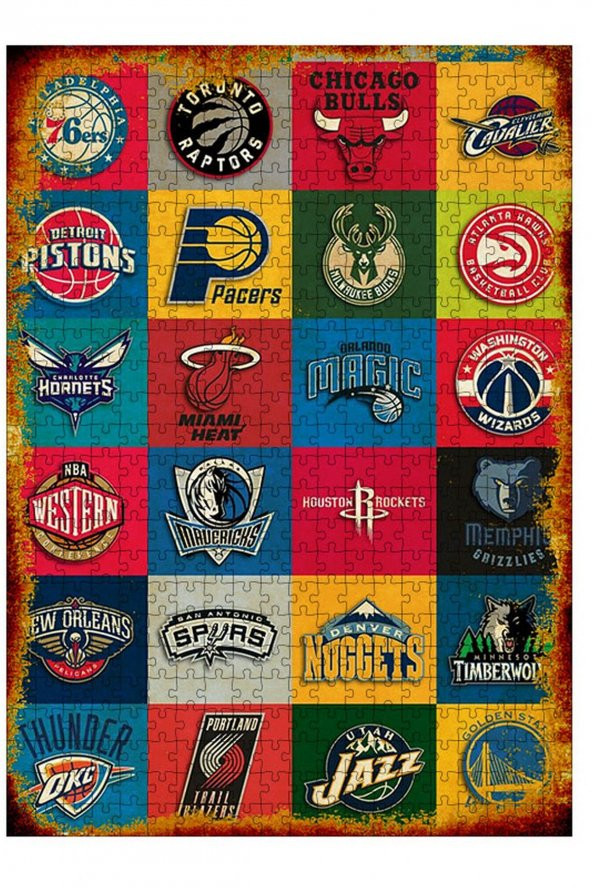 Bedeko Ahşap Mdf Puzzle Yapboz Nba Logoları 500 Parça 50 cm X 70 Cm