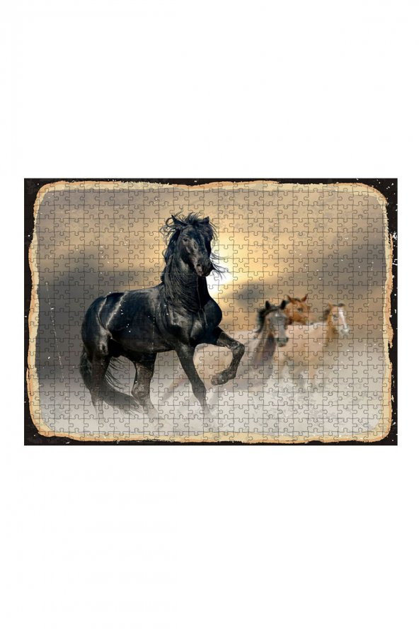 Bedeko Ahşap Mdf Puzzle Yapboz Atlar koşarken 500 Parça 50 cm X 70 Cm