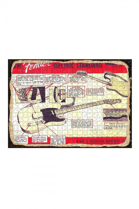 Bedeko Ahşap Mdf Puzzle Yapboz New Tender Electric Standard - Klasik Gitar 500 Parça 50 cm X 70 Cm