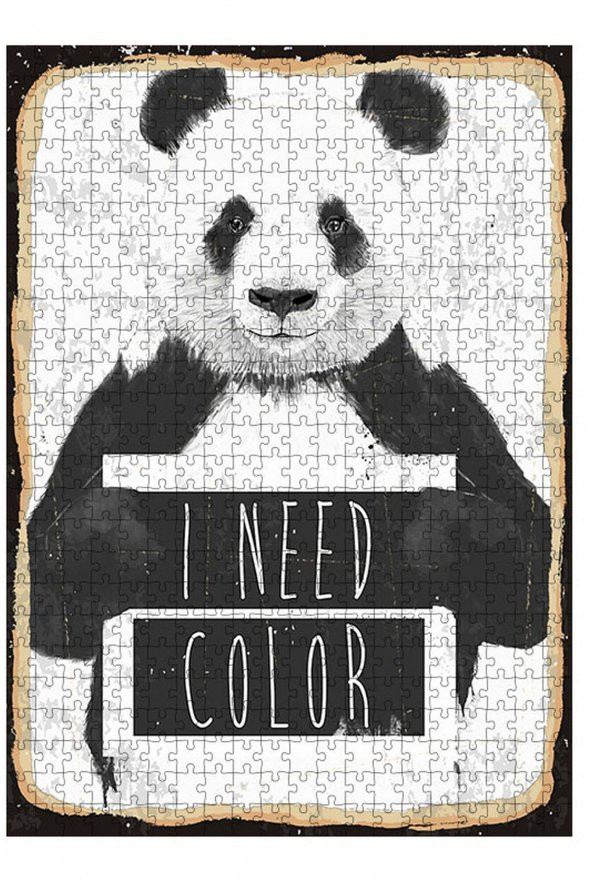 Bedeko Ahşap Mdf Puzzle Yapboz Panda: I Need Color 500 Parça 50 cm X 70 Cm