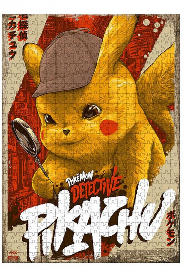 Bedeko Ahşap Mdf Puzzle Yapboz Detective Pikachu 500 Parça 50 cm X 70 Cm