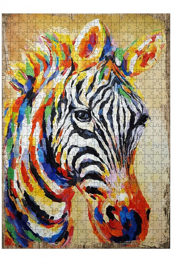 Bedeko Ahşap Mdf Puzzle Yapboz Renkli Zebra 500 Parça 50 cm X 70 Cm