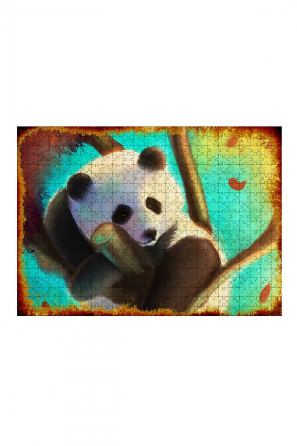 Bedeko Ahşap Mdf Puzzle Yapboz Sevimli panda 500 Parça 50 cm X 70 Cm