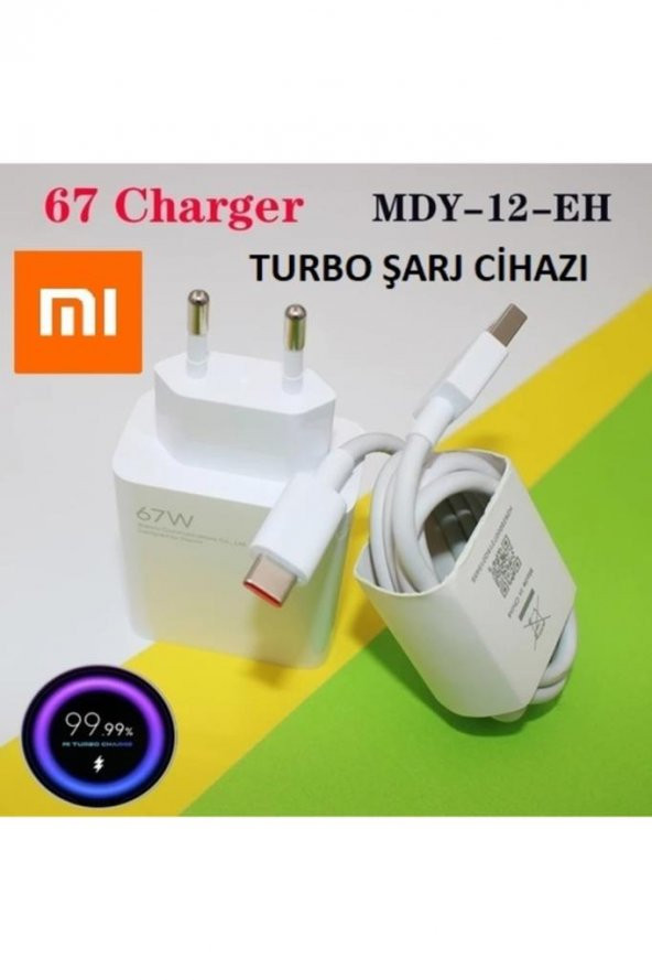Sesatech Day Xiaomi 67 Watt Turbo Şarj Aleti Cihazı Redmi Mi 6a Type-c Data Kablo + Myd-12-eh - 3