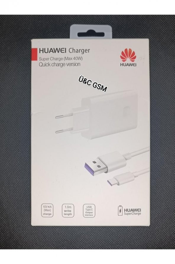 Huawei Mate 20 Lite Super Charge 40w 4a Hızlı Şarj Aleti Type-c Kablo Garantili