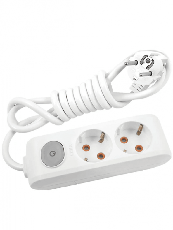 Viko Multi Let (2Li) İkili Priz Topraklı Anahtarlı Kablolu 5 (Beş) Metre (8 Adet)