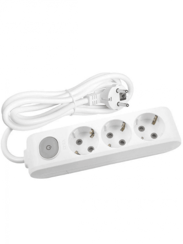 Viko Multi Let (3Lü) Üçlü Priz Topraklı Anahtarlı Kablolu 1 (Bir) Metre (2 Adet)