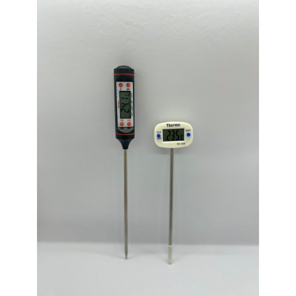 Daldırma Tipli Dijital Mutfak Gıda Yemek Termometre Paslanmaz Çelik Sıcaklık Ölçer A01+A03 - 2