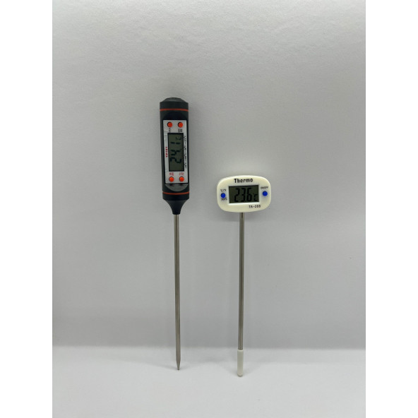 Daldırma Tipli Dijital Mutfak Gıda Yemek Termometre Paslanmaz Çelik Sıcaklık Ölçer A01+A03 - 3
