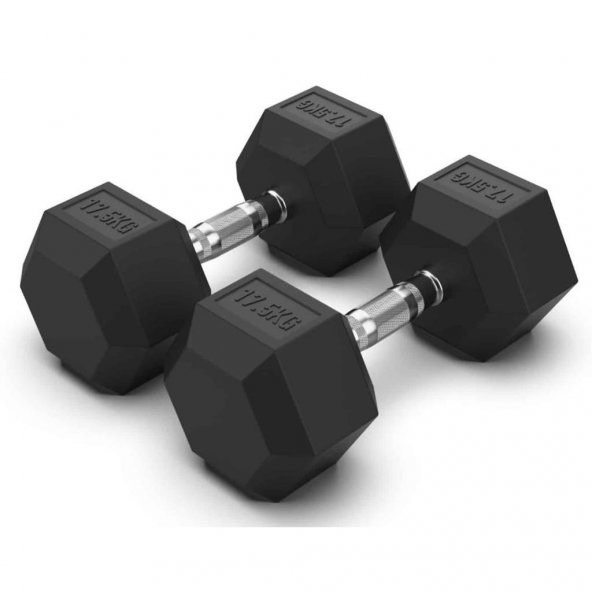 DragonDo Kauçuk Altıgen Dambıl 17,5 Kg - 2