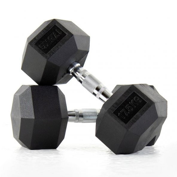 DragonDo Kauçuk Altıgen Dambıl 17,5 Kg - 3