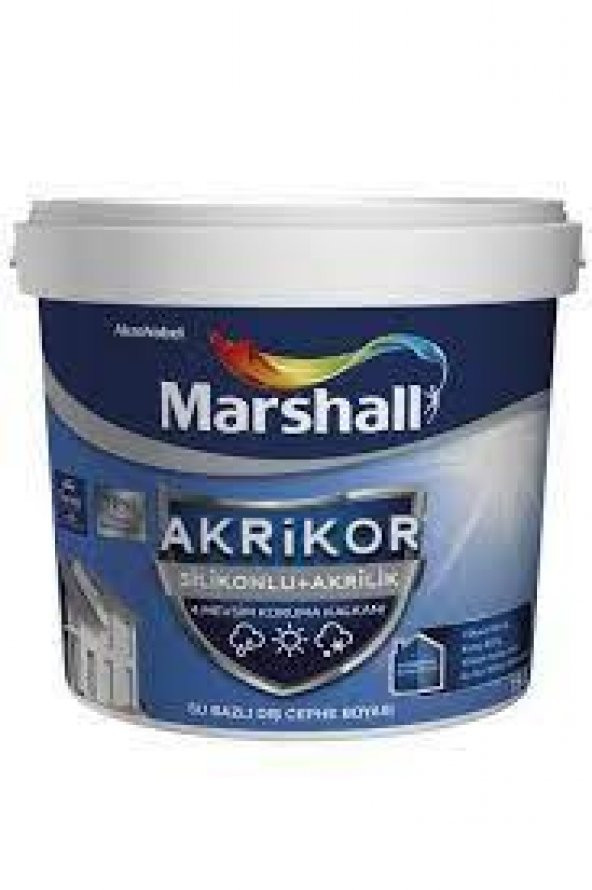 Marshall Akrikor Silikonlu + Akrilik Dış Cephe Boyası Beyaz 2.5 Lt. - 1