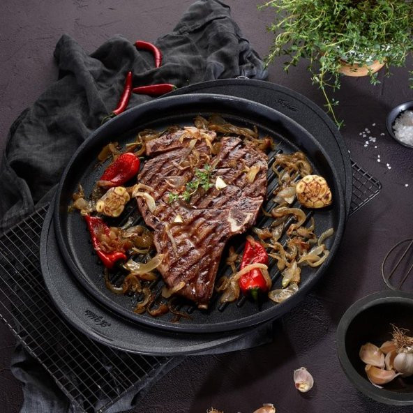 Aryıldız Döküm Grill Tepsi Pro Grade 34cm - 2