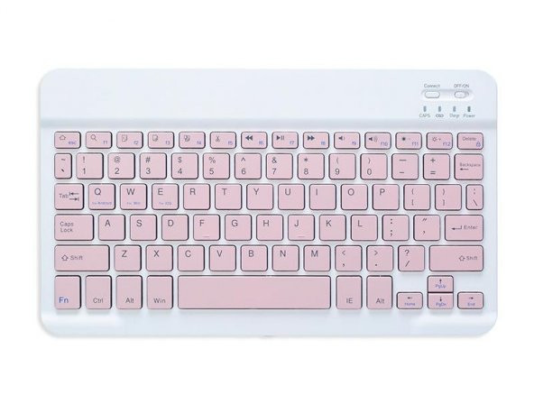 Valkyrie BL30 Bluetooth 10 inç Ios Windows Android Uyumlu Kablosuz Klavye - Türkçe - Şarjlı-Sessiz Multimedia - Ultra İnce Pembe - 2