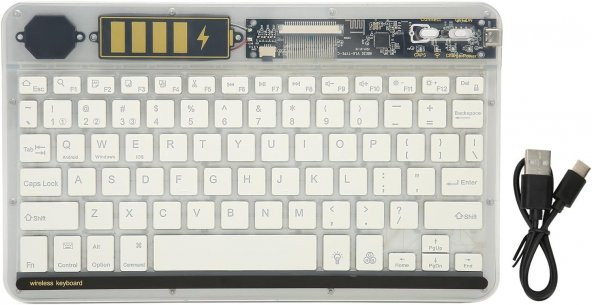 Valkyrie RGB bkz-30 7 Renk Bluetooth Şeffaf Türkçe Klavye - Android ios Windows Uyumlu - Şarjlı - 10 inç - Multimedia - Ultra İnce Tasarım bkz30 - 11