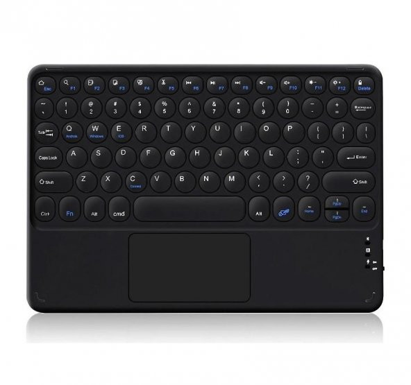 Valkyrie Kablosuz Touchpad Bluetooth Klavye - Ios Android Windows Uyumlu - TÜRKÇE Dil - Şarjlı - Ultra İnce - Type-C Giriş Siyah