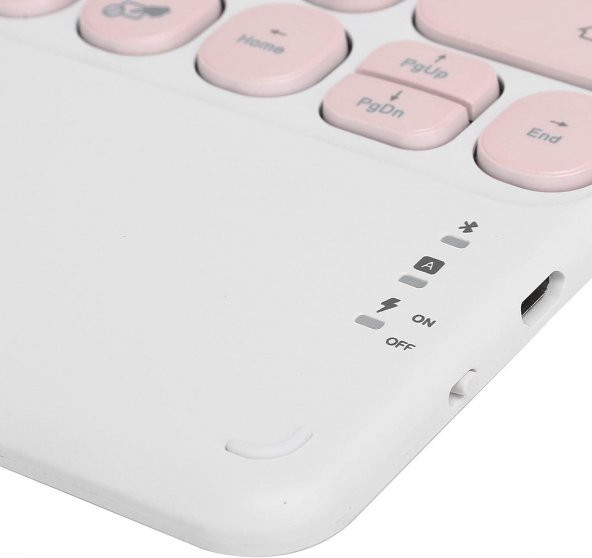 Valkyrie Kablosuz Touchpad Bluetooth Klavye - Ios Android Windows Uyumlu - TÜRKÇE Dil - Şarjlı - Ultra İnce - Type-C Giriş Pembe - 6