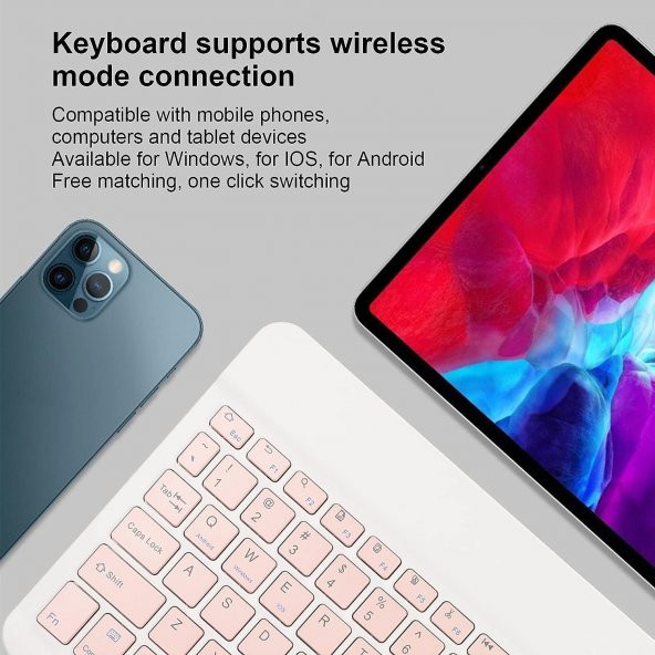 Valkyrie Bluetooth Ios Ipad Android Windows Uyumlu Klavye Mouse Seti - Sessiz - Şarjlı - Combo - Ultra İnce - Türkçe - Kablosuz Pembe - 6