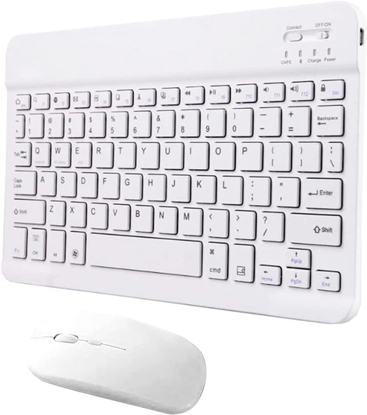 Valkyrie BL30 Bluetooth Ios Ipad Android Windows Uyumlu Klavye Mouse Seti - Sessiz - Şarjlı - Combo Beyaz - 4