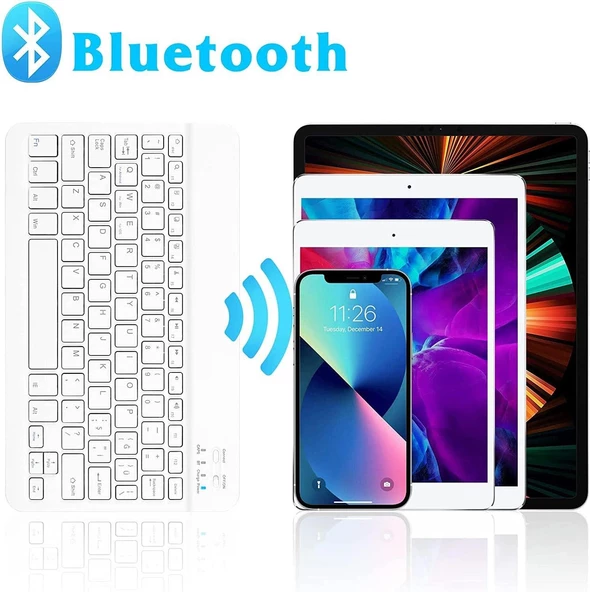 Valkyrie BL30 Bluetooth Ios Ipad Android Windows Uyumlu Klavye Mouse Seti - Sessiz - Şarjlı - Combo Beyaz - 2