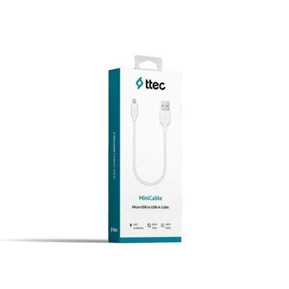 Ttec 2DK7513B 30 cm Micro Usb Android Şarj Ve Data Kablosu Kablosu Beyaz - 2