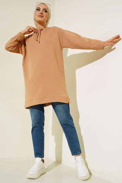 Dik Yaka Tunik Bej - Resim 2