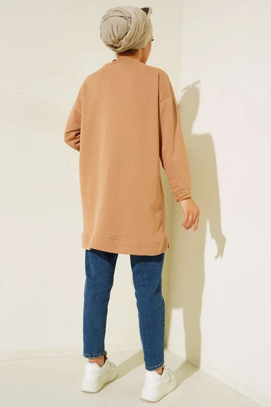 Dik Yaka Tunik Bej - Resim 3