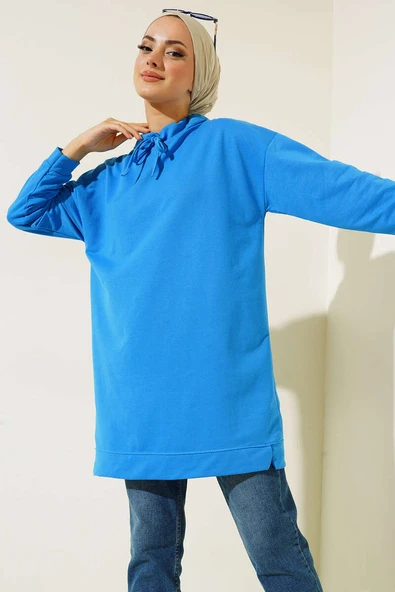 Dik Yaka Tunik Saks ürün görseli 1