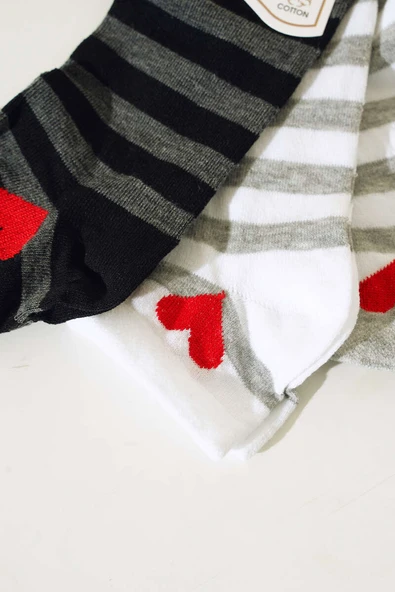 Bayan Patik Üçlü Çorap Serisi Asorti 10 - Resim 2