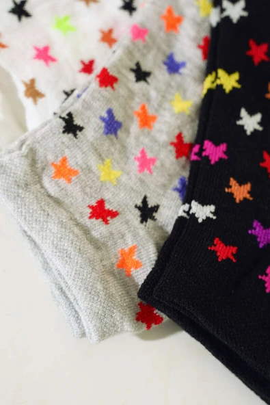 Bayan Patik Üçlü Çorap Serisi Asorti 13 - Resim 2