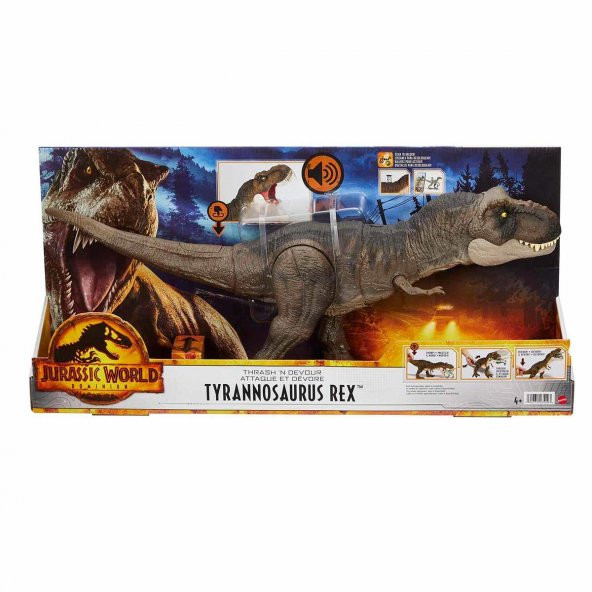 Jurassıc World Dominion Güçlü Isırıklar Tyrannosaurus Rex Dinozor Aksiyon Figürü - 7