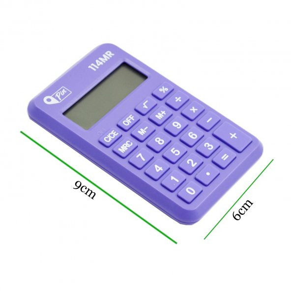 Pin 114MR 8 Hane Mor Mini Hesap Makinesi GKE - Resim 3