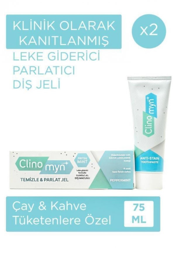 Clinomyn Temizle Parlat Jel Florürlü Diş Macunu 75 ml 2 Adet