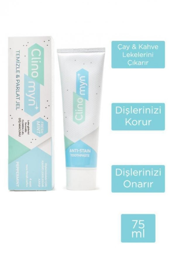 Clinomyn Temizle Parlat Jel Florürlü Diş Macunu 75 ml 2 Adet - 2