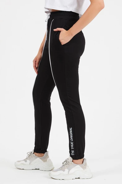 Ortası Arabiye Detaylı Paçası Baskılı Eşofman Altı 9076 - 2