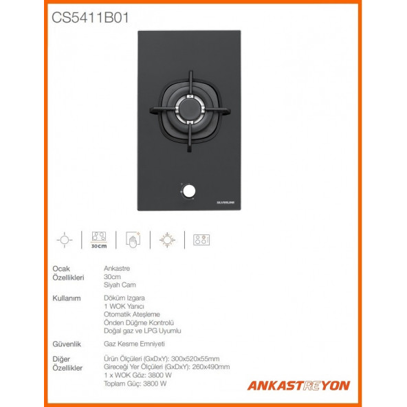 Silverline CS5411B01 Tek Göz Wok Ocak - 2