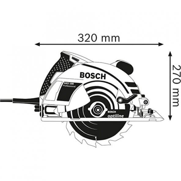 Bosch GKS 190 Profesyonel 1400 Watt 184 mm Elektrikli Daire Testere / Sunta Kesme Makinası - 3
