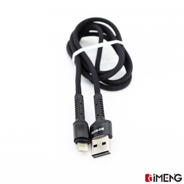 İmeng Apple iPad 9 3A UsbA to Lightning Pro Braided Data ve Hızlı Şarj Kablosu Siyah - 2