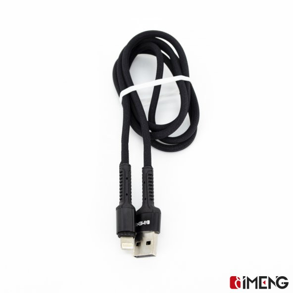 İmeng Apple iPad Mini 2 Retina  3A UsbA to Lightning Pro Braided Data ve Hızlı Şarj Kablosu Siyah - Resim 4