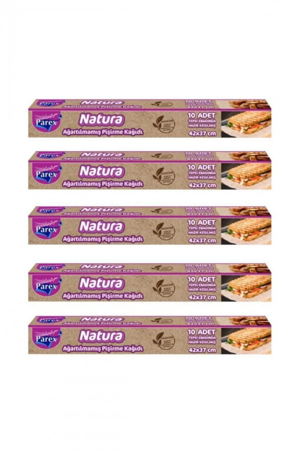 Natura Ağartılmamış Hazır Pişirme Kağıdı 10lu X 5 Adet