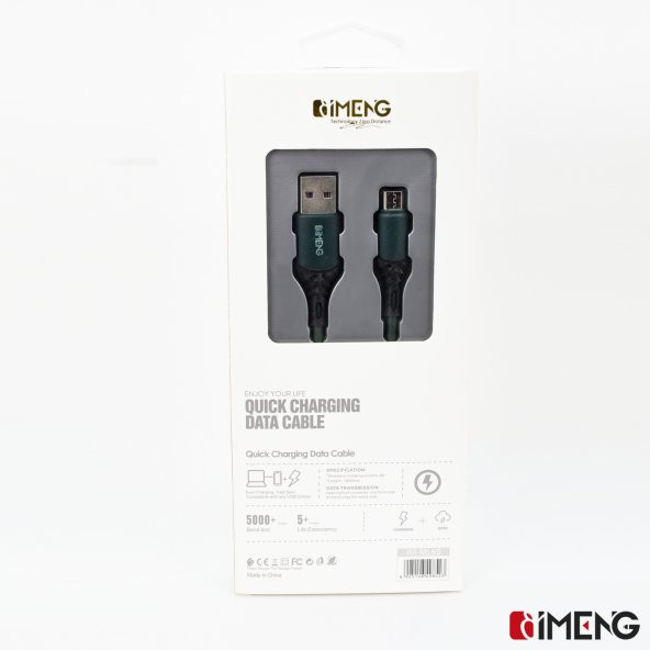 İmeng Lenovo Tab E10 TB-X104F 6A 100W UsbA to Micro Data ve Hızlı Şarj Kablosu Yeşil - 6