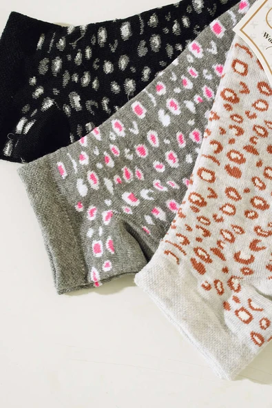 Bayan Patik Üçlü Çorap Serisi Asorti 11 - Resim 2