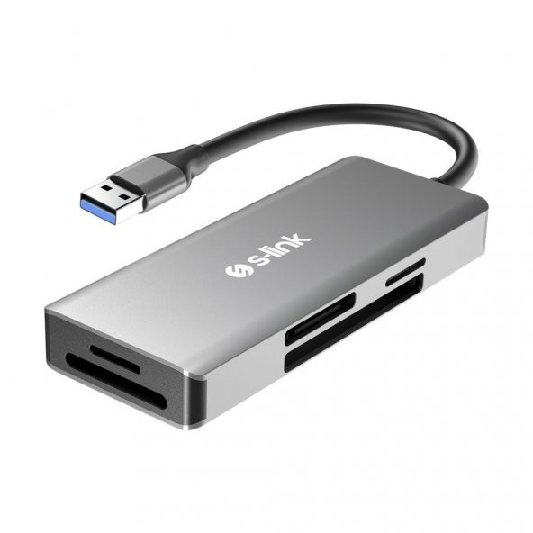 S-link SL-CR51 Type C ve USB3.0 to CF/SD/M2 Ngff/ Micro SD/ MS 5 in 1 Metal Kart Okuyucu