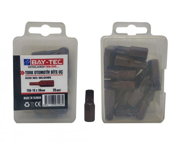 Bay-Tec Tork Otomotiv Bits Ucu Kısa T50-10x30 mm (20 Adet) MU2085