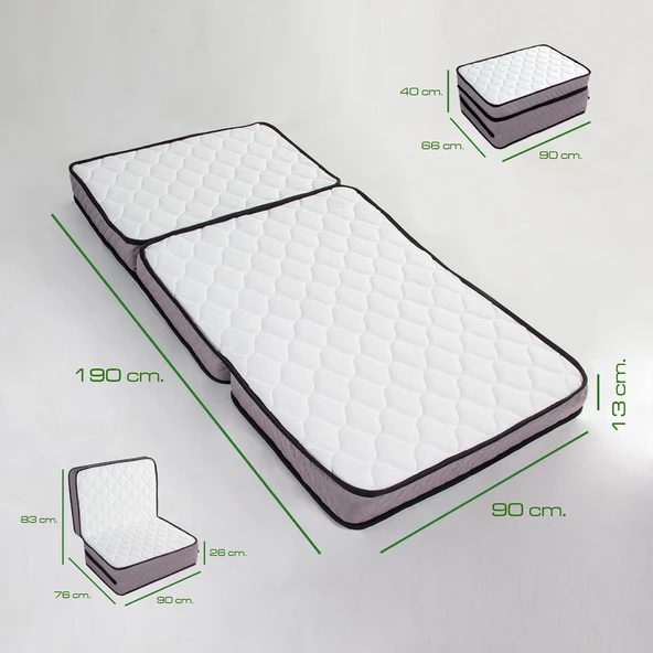 Yatak Deluxe Pack Kuştüyü Sünger Katlanır Beyaz 90x190 - 3
