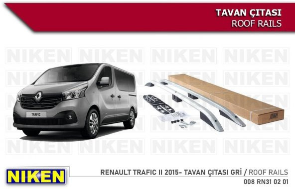 Renault Trafıc 2 Tavan Çıtası Uzun Gri 2015-sonrası Modeller Uyum