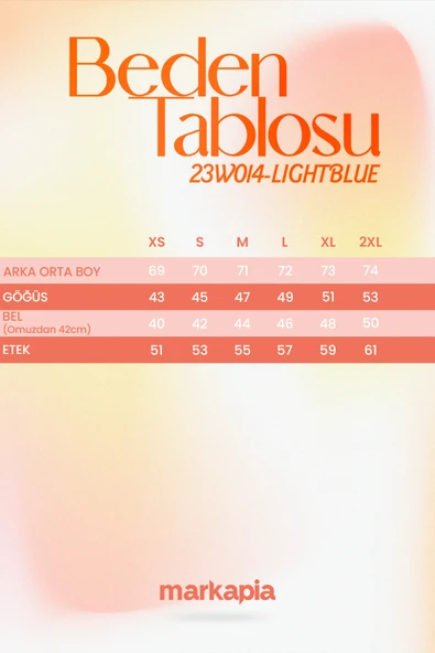 Kadın Uzun Kollu Tek Düğmeli Jean Ceket Buz Mavi - Resim 10